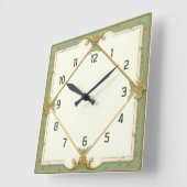 Art Deco Elegant Mint Quadratische Wanduhr (Winkel)
