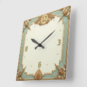 Art Deco Elegant Quadratische Wanduhr (Winkel)