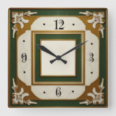 Art Deco Elegant Quadratische Wanduhr (Vorderseite)