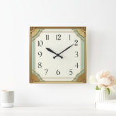 Art Deco Elegant Quadratische Wanduhr (Zuhause)