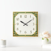Art Deco Elegant Quadratische Wanduhr (Zuhause)