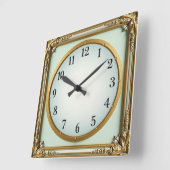 Art Deco Elegant Quadratische Wanduhr (Winkel)