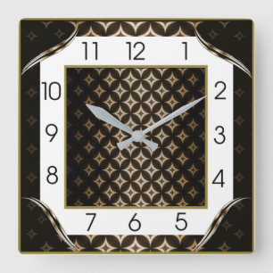 Art Deco Elegant Quadratische Wanduhr