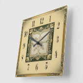 Art Deco Elegant Quadratische Wanduhr (Winkel)