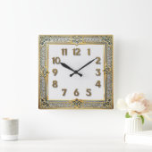 Art Deco Elegant Quadratische Wanduhr (Zuhause)