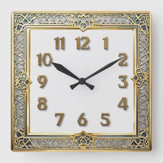 Art Deco Elegant Quadratische Wanduhr (Vorderseite)