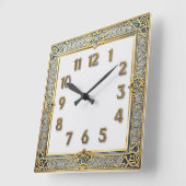 Art Deco Elegant Quadratische Wanduhr (Winkel)