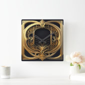 Art Deco Elegant Quadratische Wanduhr (Zuhause)