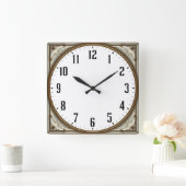 Art Deco Elegant Quadratische Wanduhr (Zuhause)