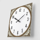 Art Deco Elegant Quadratische Wanduhr (Winkel)