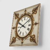 Art Deco Elegant Quadratische Wanduhr (Winkel)