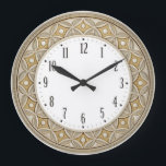 Art Deco Elegant Round Große Wanduhr<br><div class="desc">Great clock design. You will love it like others. Be free to use this design for other product you like or to customize and add your text. Follow me for more. Thank you. Have a nice day.</div>
