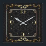 Art Deco, elegant, schwarz und gold Quadratische Wanduhr<br><div class="desc">Großartiges Uhrendesign. Du wirst es wie andere Liebe bekommen. Sie können dieses Design auch für andere Produkte verwenden,  die Sie mögen,  oder Ihren Text anpassen und hinzufügen. Folgen Sie mir für mehr. Vielen Dank. Ich wünsche Ihnen einen schönen Tag.</div>