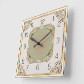 Art Deco Elegant Wall Quadratische Wanduhr (Winkel)