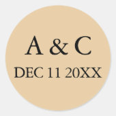 Art Deco Elegant Wedding Runder Aufkleber (Vorderseite)