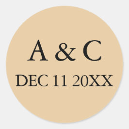 Art Deco Elegant Wedding Runder Aufkleber