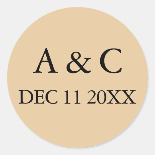 Art Deco Elegant Wedding Runder Aufkleber (Vorderseite)