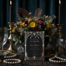 Art Deco Elegante Black Gold 20s Classic Wedding