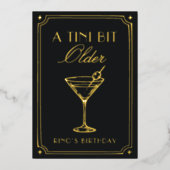 Art Deco Elegante Black Gold 20s Classic Wedding Folieneinladung (Vorderseite)