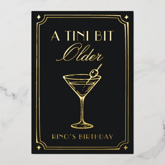 Art Deco Elegante Black Gold 20s Classic Wedding Folieneinladung (Vorderseite)