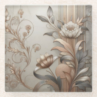 Art Deco: Elegante Botanicals und geometrische Lux Glasuntersetzer