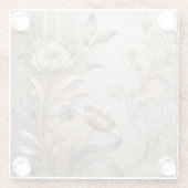 Art Deco: Elegante Botanicals und geometrische Lux Glasuntersetzer (Rückseite)