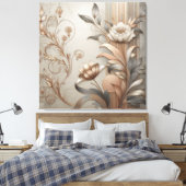 Art Deco: Elegante Botanicals und geometrische Lux Leinwanddruck (Insitu (Schlafzimmer))