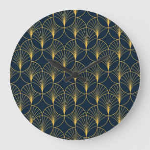 Art Deco Elegante: Fanmotive Große Wanduhr