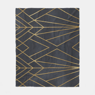Art Deco Elegante: Geometrischer Glamour Fleecedecke