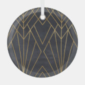 Art Deco Elegante: Geometrischer Glamour Ornament Aus Glas (Vorderseite)