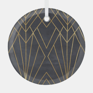 Art Deco Elegante: Geometrischer Glamour Ornament Aus Glas