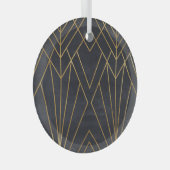 Art Deco Elegante: Geometrischer Glamour Ornament Aus Glas (Vorderseite Rechts)