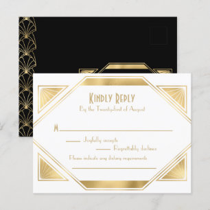Art Deco elegante Great Gatsby RSVP Einladungskart Einladungspostkarte