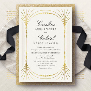 Art Deco Elegante Hochzeit Folieneinladung