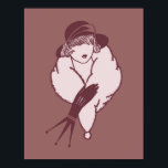 Art Deco Elegante Lady in Hat Poster<br><div class="desc">Art Deko elegante Lady Reproduktion Art Poster Druck.</div>