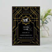 Art Deco Elegante Save the Date Folieneinladung (Stehend vorne)