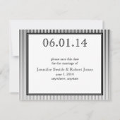 Art Deco Elegante Schwarz und Weiß Save the Date (Vorderseite)