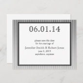 Art Deco Elegante Schwarz und Weiß Save the Date (Vorne/Hinten)