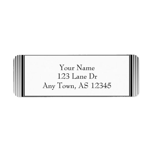 Art Deco Elegante Schwarz-Weiß-Streifen (Vorne)