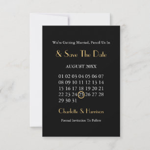 Art Deco Elegante Schwarze Goldene Hochzeit Save The Date