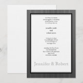 Art Deco Elegante Stripe Hochzeit Einladung (Vorne/Hinten)