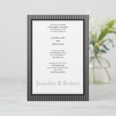 Art Deco Elegante Stripe Hochzeit Einladung (Stehend Vorderseite)