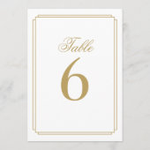 Art Deco Elegante Tischnummer Gold (Rückseite)