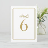 Art Deco Elegante Tischnummer Gold (Stehend Vorderseite)