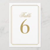 Art Deco Elegante Tischnummer Gold (Vorderseite)