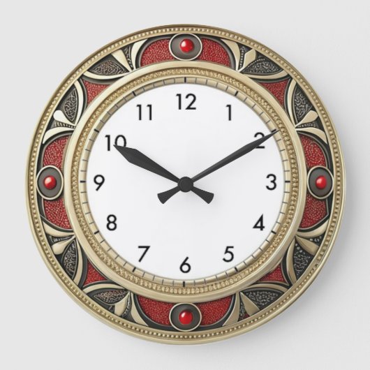 Art Deco Elegante Wand Große Wanduhr (Vorderseite)