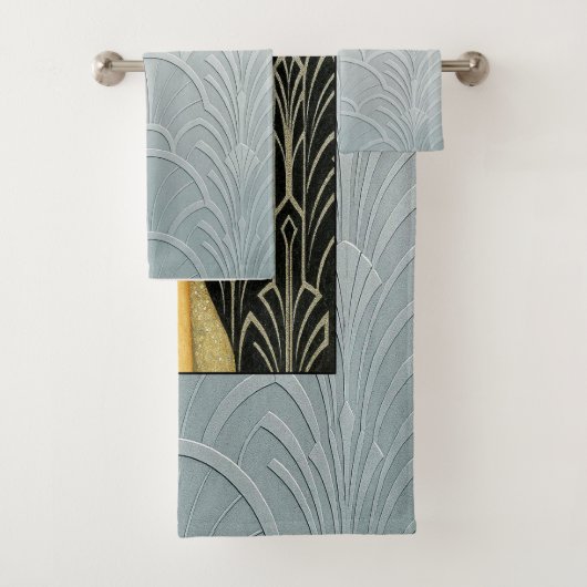 Art Deco Elegantes Flapper-Badehandtuch-Set Badhandtuch Set (Insitu)
