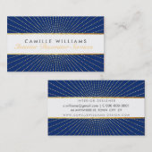 ART DECO elegantes goldenes Sonnenburstmuster mari Visitenkarte (Vorne/Hinten)