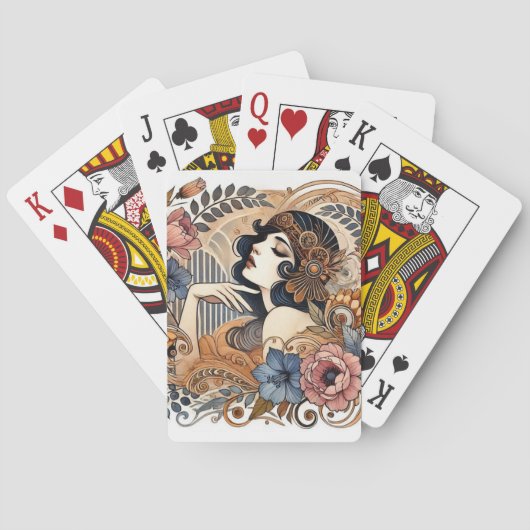 Art Deco Eleganz Spielkarten (Rückseite)