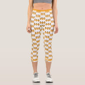 Art Deco-Element in Hellorange Capri Leggings (Vorderseite)